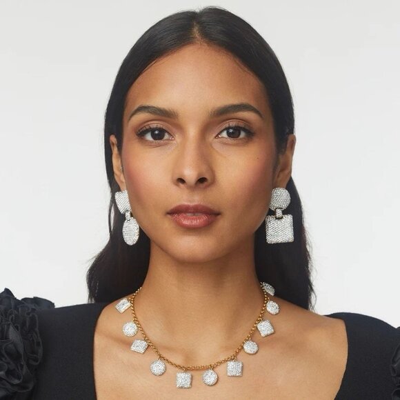 Lele Sadoughi Pave Mixed Shape Earrings in Crystal - Picture 7 of 7